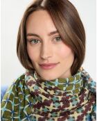 Carré en Laine & Cachemire olive - 90x90 cm