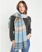 Étole 100% Laine Audrey bleue - 60x180 cm