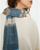 Étole 100% Laine Audrey bleue - 60x180 cm