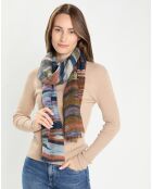 Etole 100% Laine Amélie marine/rouille - 90x200 cm