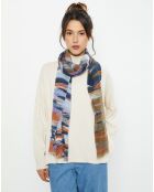 Etole 100% Laine Amélie marine/rouille - 90x200 cm