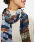 Etole 100% Laine Amélie marine/rouille - 90x200 cm