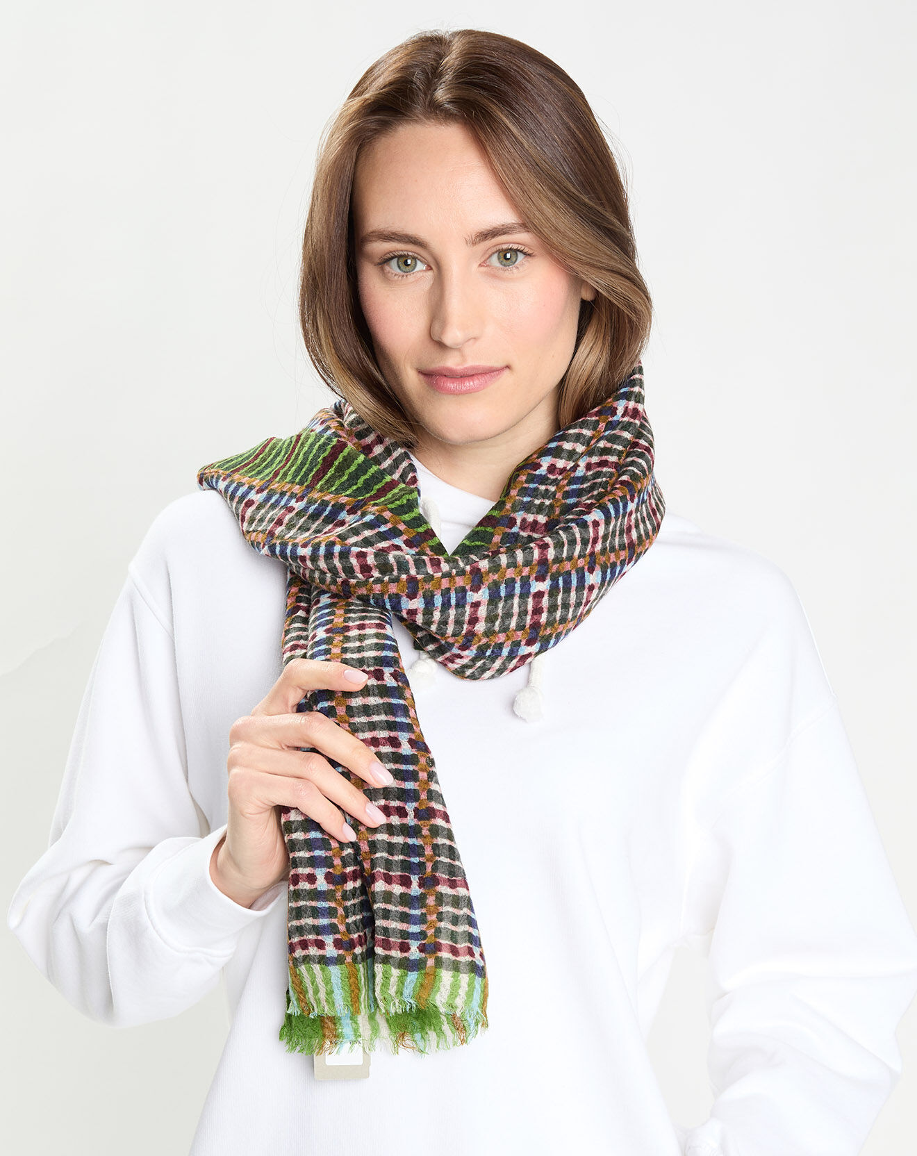 Étole Réversible 100% Laine à Rayures - Marque Délicatement Doux - Neuf Avec étiquettes
