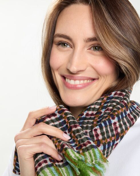 Étole 100% Laine olive - 180x70 cm