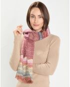 Étole 100% Laine Audrey camel/rose - 60x180 cm