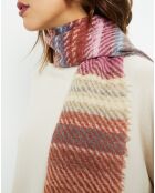 Étole 100% Laine Audrey camel/rose - 60x180 cm