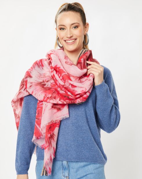 Étole 100% Laine rose - 90x200 cm