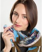 Étole 100% laine vert kaki - 180x70 cm