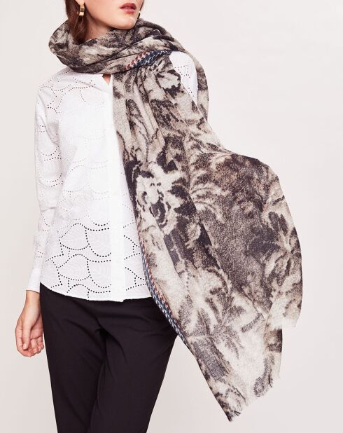 Étole 100% Laine charbon - 90x200 cm