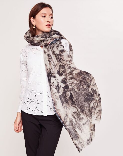 Étole 100% Laine charbon - 90x200 cm