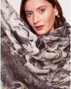 Étole 100% Laine charbon - 90x200 cm