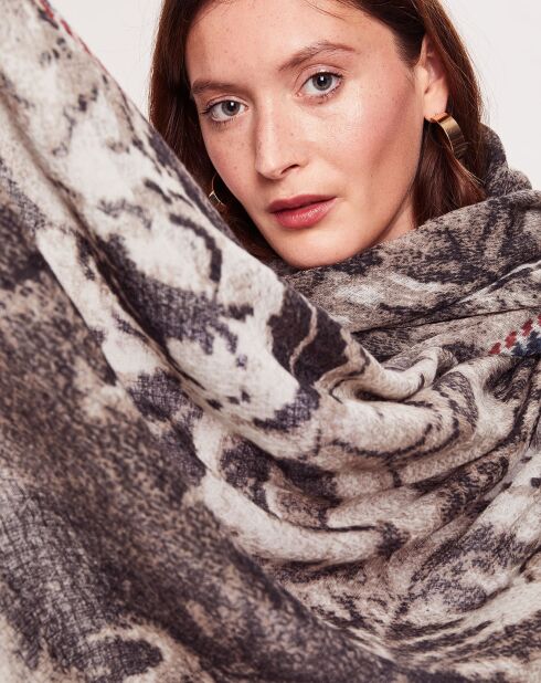 Étole 100% Laine charbon - 90x200 cm