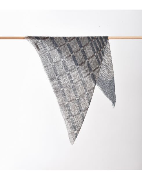 Carré 100% Laine Encre - 75 X 75 Cm