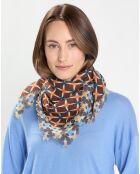 Carré en Laine & Cachemire marron - 75x75 cm