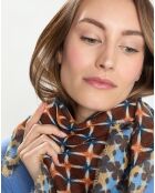 Carré en Laine & Cachemire marron - 75x75 cm