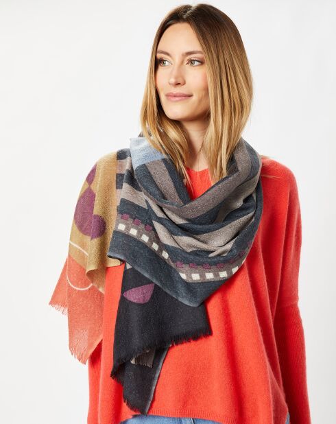 Étole 100% Laine ardoise - 60x180 cm