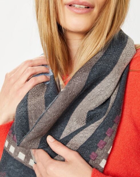 Étole 100% Laine ardoise - 60x180 cm