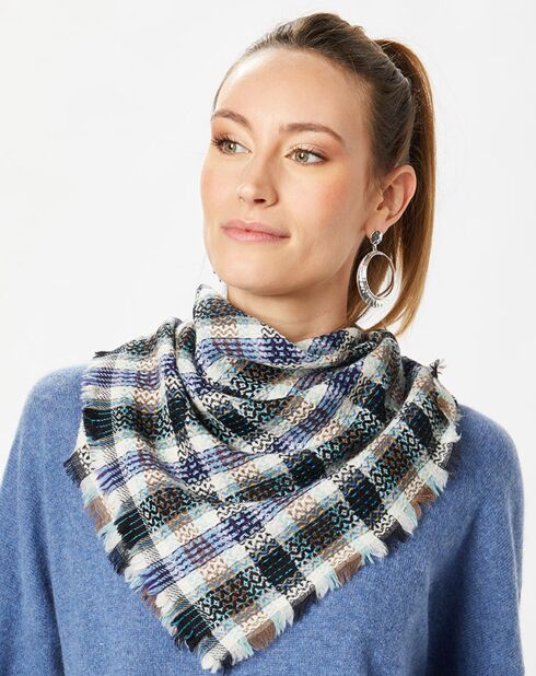 Carré 100% Laine bleu aqua - 70x70 cm