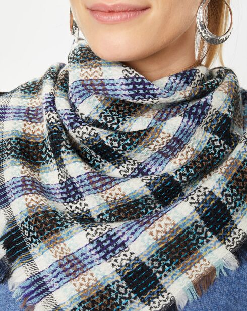 Carré 100% Laine bleu aqua - 70x70 cm