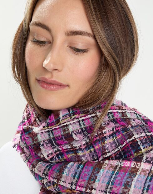 Étole 100% Laine rose - 155x50 cm