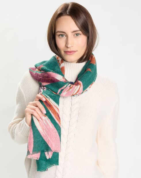 Étole 100% laine émeraude - 180x70 cm