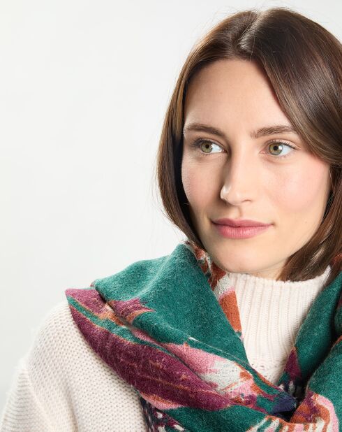 Étole 100% laine émeraude - 180x70 cm