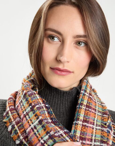 Étole 100% Laine orange - 155x50 cm