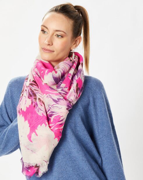 Étole 100% Laine magenta - 90x200 cm