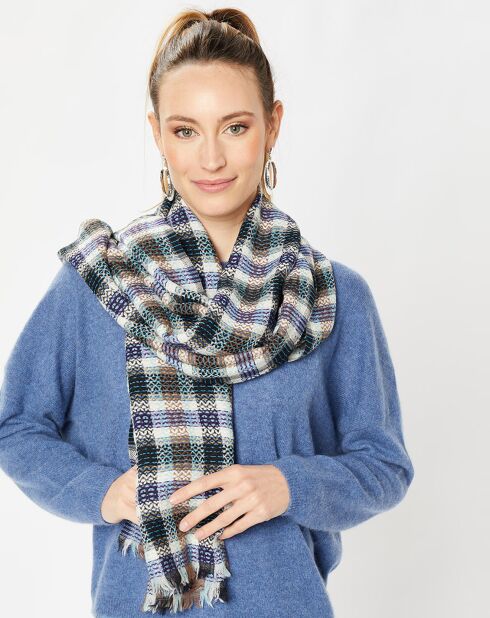 Étole 100% Laine bleu aqua - 70x175 cm