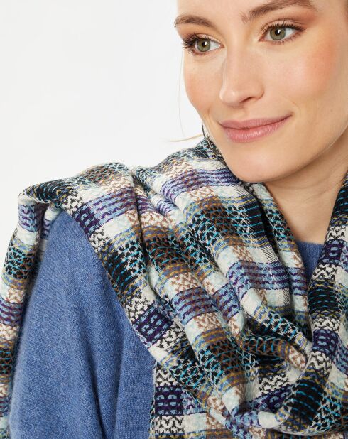 Étole 100% Laine bleu aqua - 70x175 cm