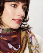 Carré en Laine & Cachemire mélangés prune - 90x90 cm