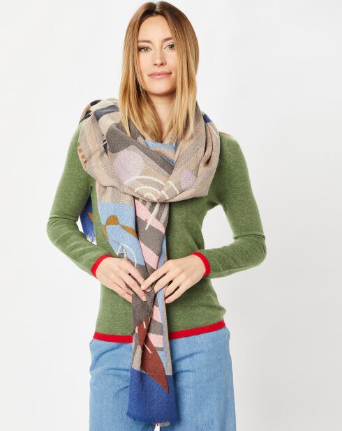 Étole 100% Laine taupe - 90x200 cm