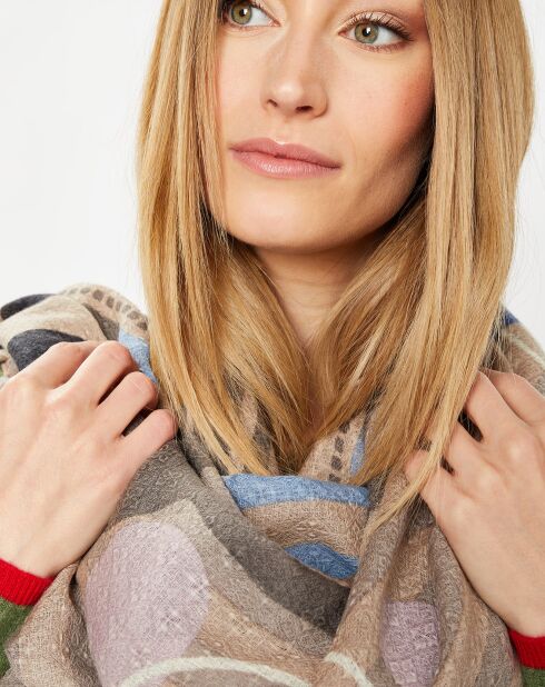 Étole 100% Laine taupe - 90x200 cm