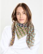 Carré en Laine & Cachemire multicolore - 90x90 cm