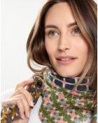 Carré en Laine & Cachemire multicolore - 90x90 cm