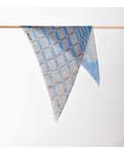 Carré 100% Laine Bleu - 75 X 75 Cm