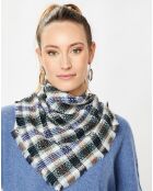 Carré 100% Laine bleu aqua - 70x70 cm