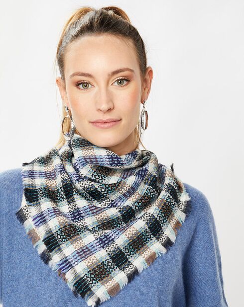 Carré 100% Laine bleu aqua - 70x70 cm