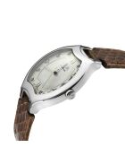 Montre Lugano Femme Quartz en Cuir effet python & Diamants marron