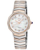 Montre Spello II Femme Quartz en Acier & Diamants argenté/rose doré