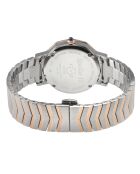 Montre Spello II Femme Quartz en Acier & Diamants argenté/rose doré