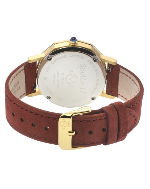 Montre Spello II Femme Quartz en Cuir & Diamants marron