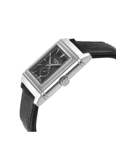 Montre Time Square Homme Automatique en Cuir noire