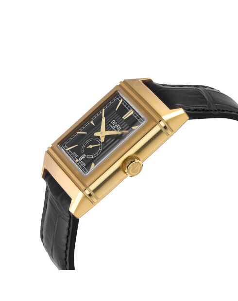 Montre Time Square Homme Automatique en Cuir noire