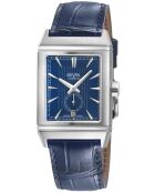 Montre Time Square Homme Automatique en Cuir bleue