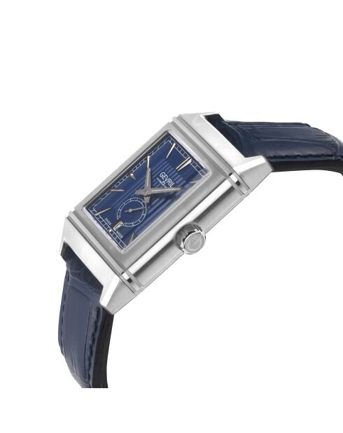 Montre Time Square Homme Automatique en Cuir bleue