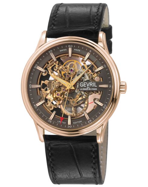 Montre Five Points Homme Automatique en Cuir noire