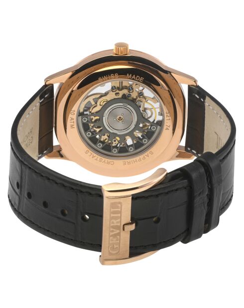 Montre Five Points Homme Automatique en Cuir noire