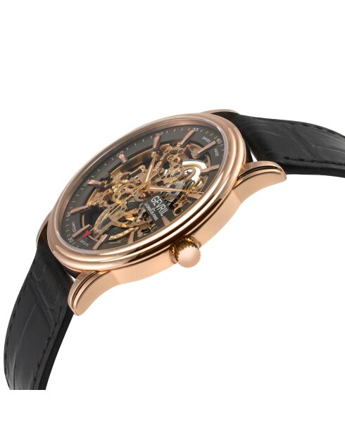 Montre Five Points Homme Automatique en Cuir noire