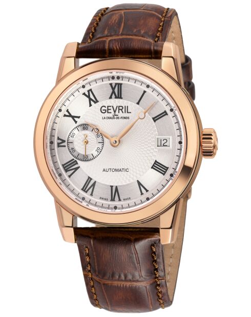 Montre Madison Homme Automatique en Cuir marron